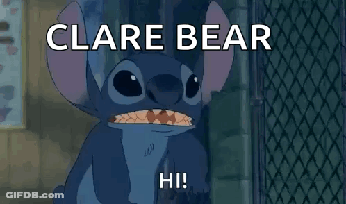 Stitch Saying Hey Amy Hi In Front Of Fence GIF