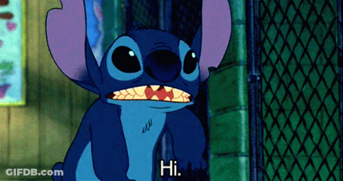 Stitch Saying Hi With Mouth Open GIF
