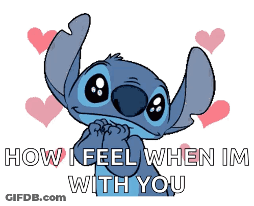 Stitch Saying How I Feel When Im With You GIF