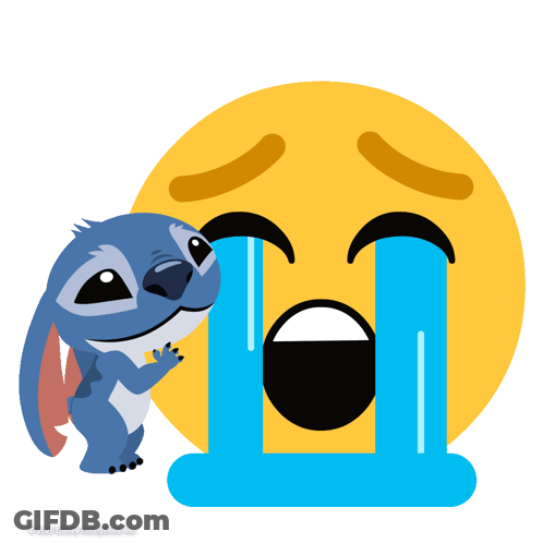 Stitch Standing Next To Crying Face GIF