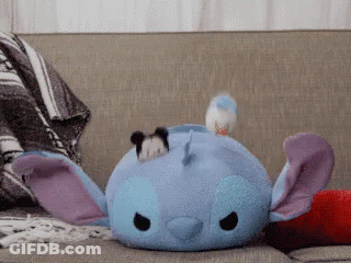 Stitch Stuffed Animal With Mouse GIF