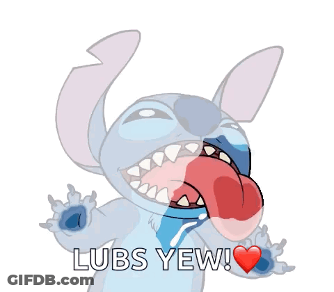 Stitch Tongue Out Saying Lubs Yew GIF