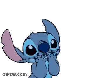 Stitch With Eyes Closed And Pink Heart GIF