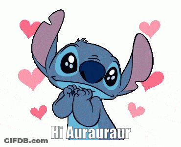 Stitch With Hearts Saying Hi Aurauraur GIF