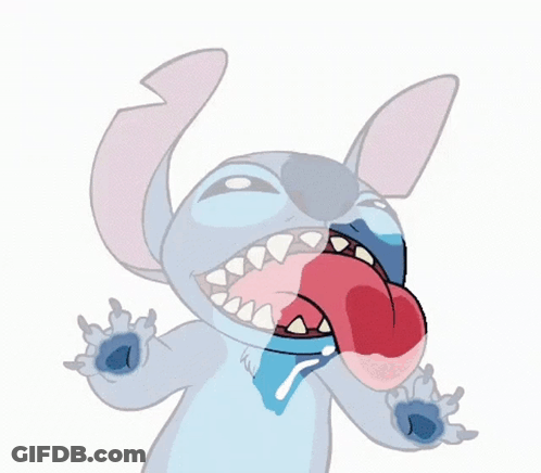 Stitch With Mouth Open Tongue Out GIF