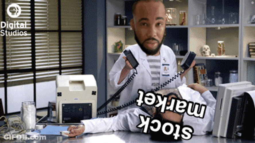 Stock Market Crash Defibrillator Bobble Head GIF