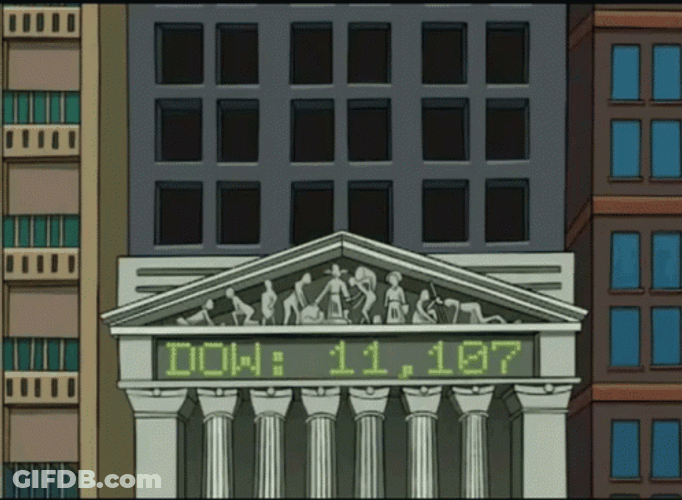 Stock Market Crash Jumping From Building Animation GIF