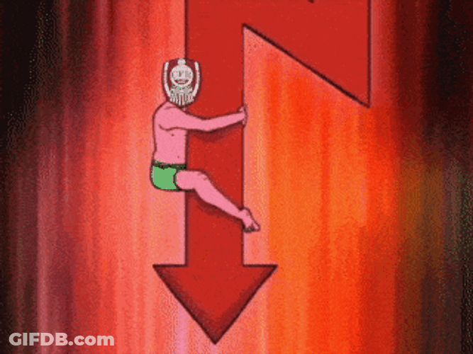 Stock Market Crash Riding Falling Arrow GIF