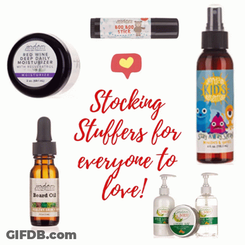 Stocking Stuffers For Everyone To Love Is Written In Red On A White Background GIF