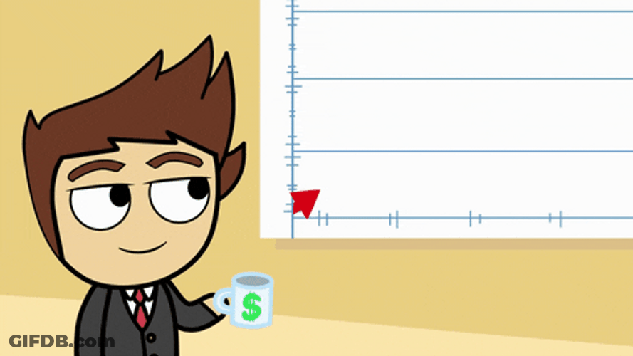 Stocks Going Up Waiting To Sell Trade Cartoon GIF