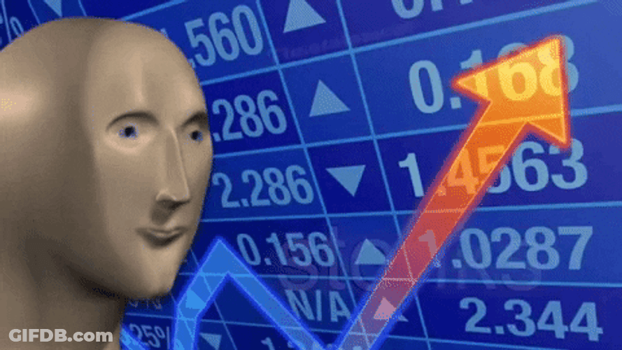 Stocks Stonks Going Up Meme Man GIF