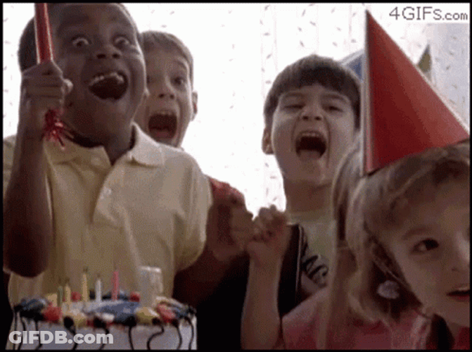 Stoked Kid Birthday Party Surprise GIF