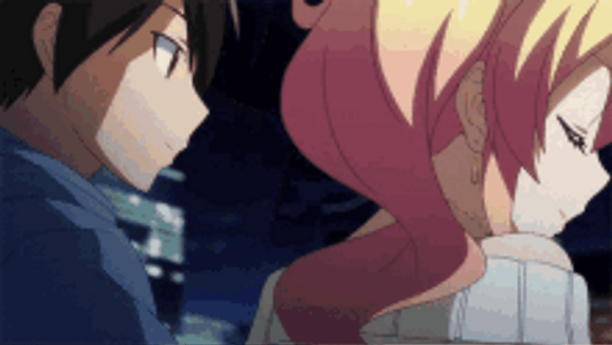 Stolen Anime Kiss In Shock GIF