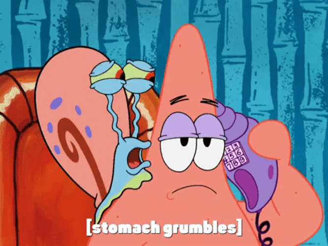 Stomach Growling Gary With Patrick Star GIF