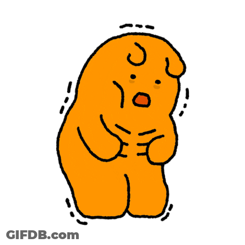 Stomach Growling Orange Cartoon Character GIF