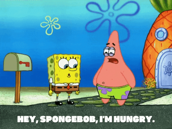 Stomach Growling Patrick Star And SpongeBob SquarePants GIF