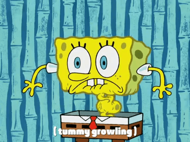 Stomach Growling SpongeBob SquarePants Biting Lower Lip GIF