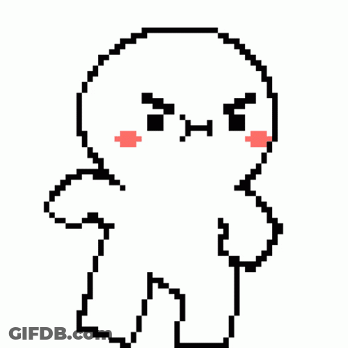 Stomping Pixelated Blushing Man GIF