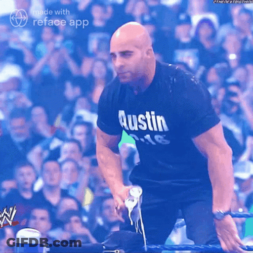 Stone Cold Lifting Beer Up GIF