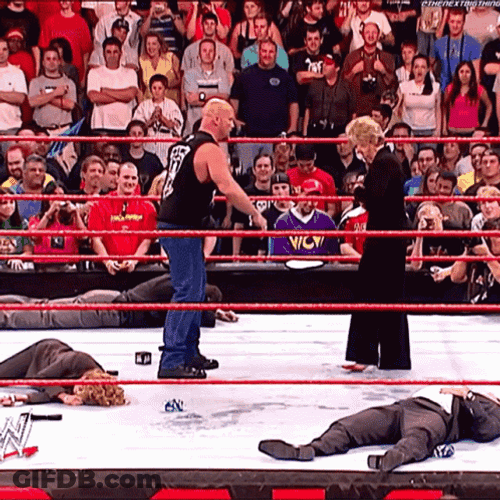 Stone Cold Performing Stunner On Female Host GIF