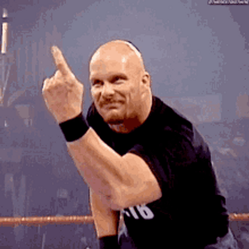 Stone Cold's Come Here Gesture GIF