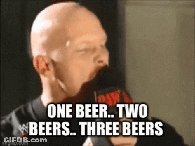 Stone Cold Steve Austin One Beer Two Beers GIF