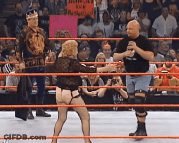 Stone Cold Steve Austin Performing Stunner Move GIF