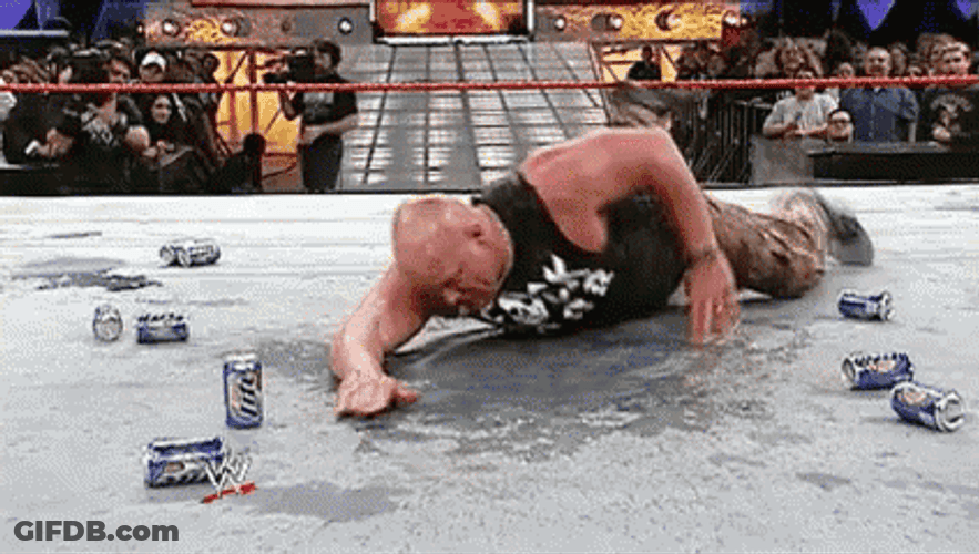 Stone Cold Steve Austin Swimming On Ring GIF