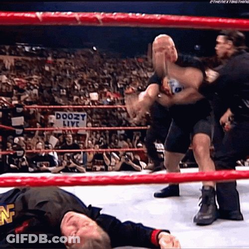 Stone Cold Stunner Steve Austin Taunting Vince McMahon GIF