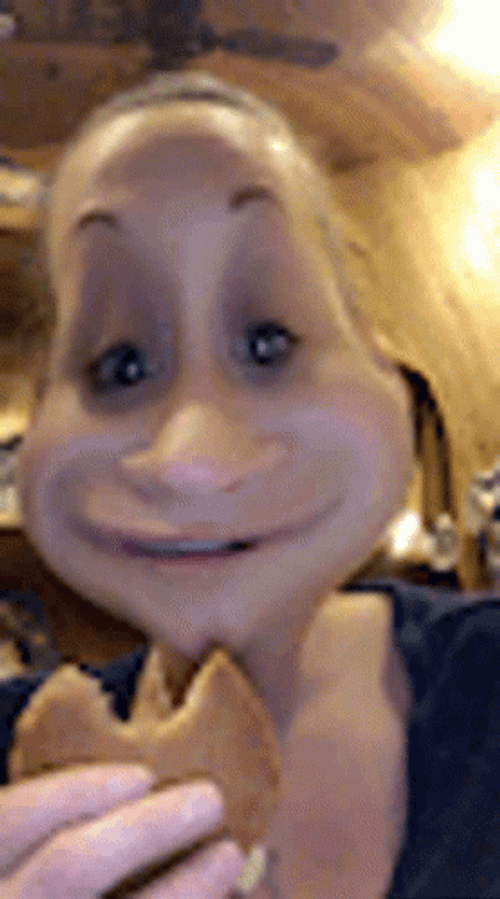Stoned Funny Face App Eating Cookie GIF