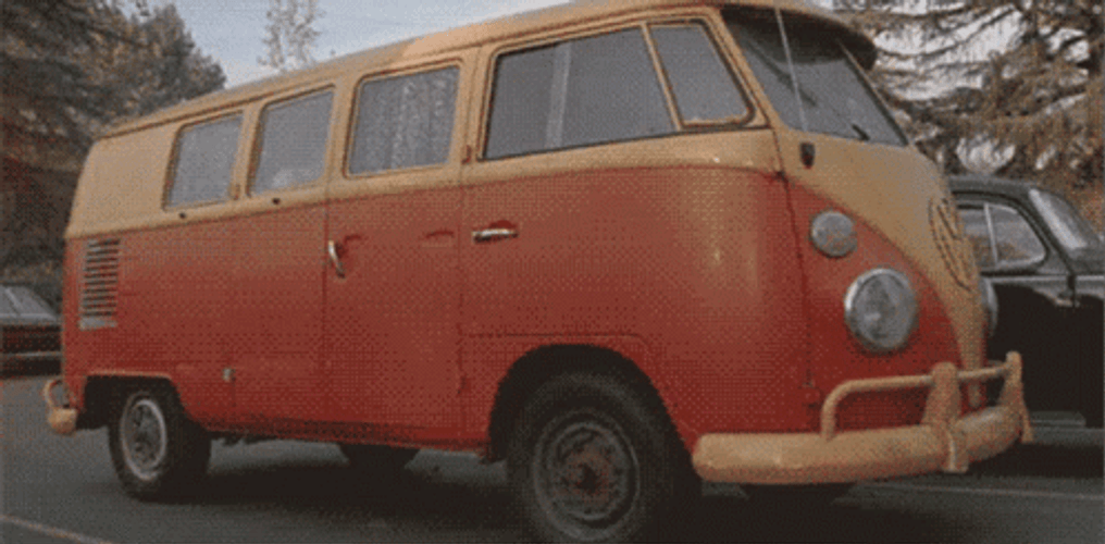 Stoned Kids Emerging From Van GIF