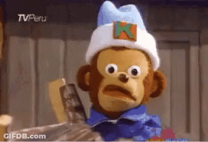 Stoned Monkey Puppet Googly Eyes GIF