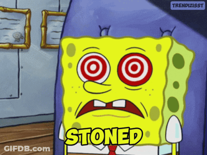 Stoned Spongebob Wobbly Eyes GIF