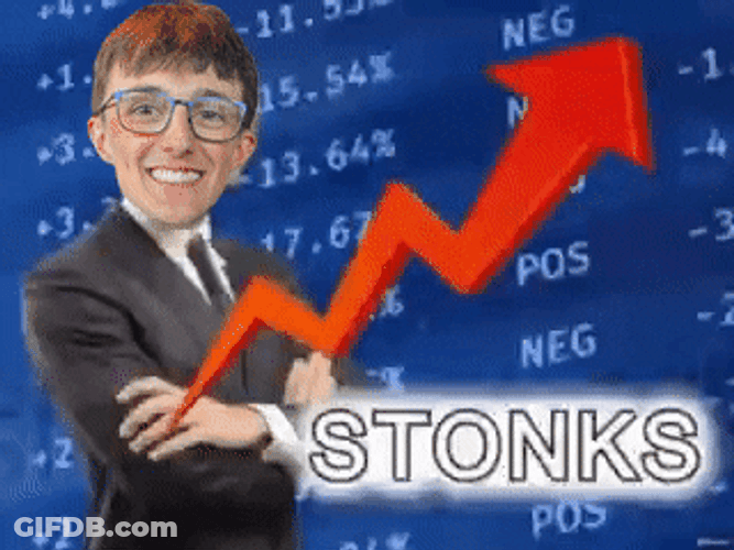 Stonks Man Wearing Eyeglasses GIF