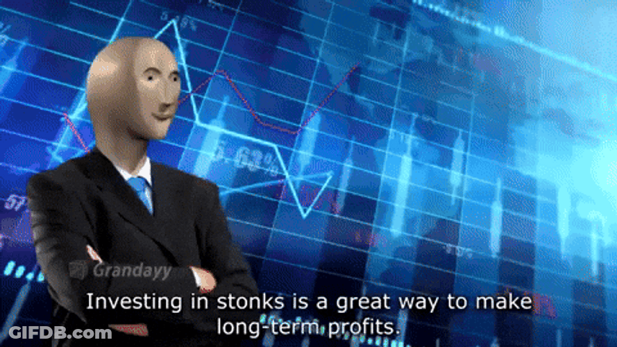 Stonks Meme Man Featuring Different Currencies GIF
