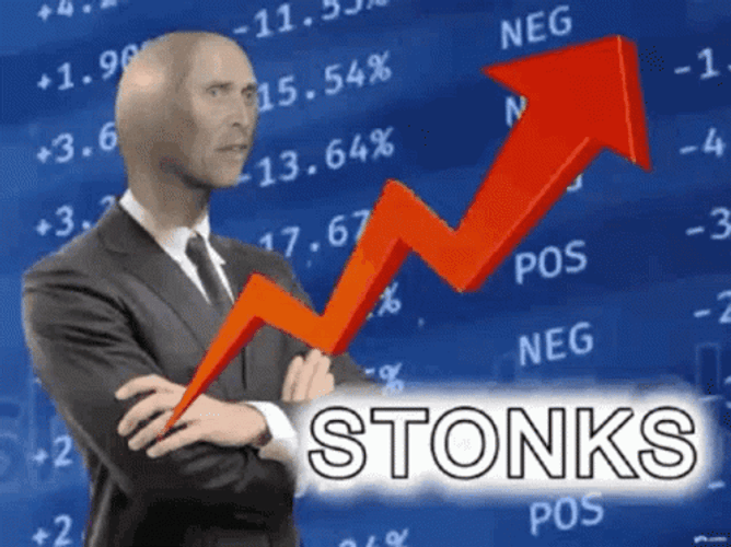 Stonks Meme Man With Human Face GIF