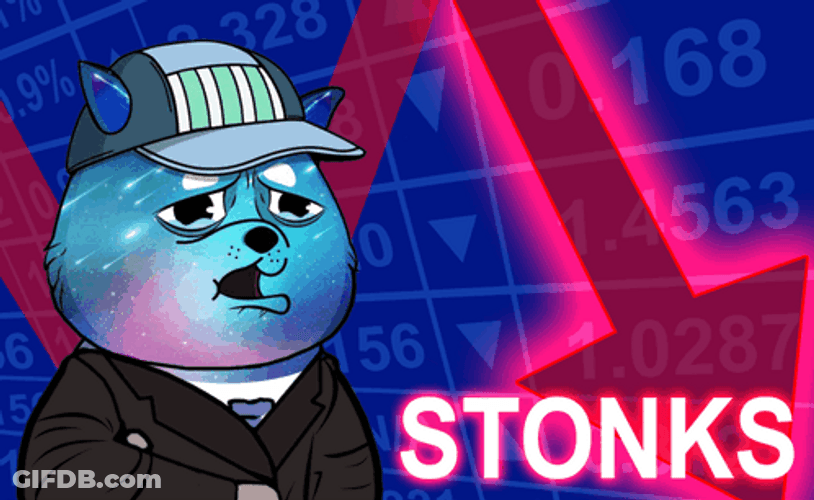 Stonks Sad Blue Animal GIF