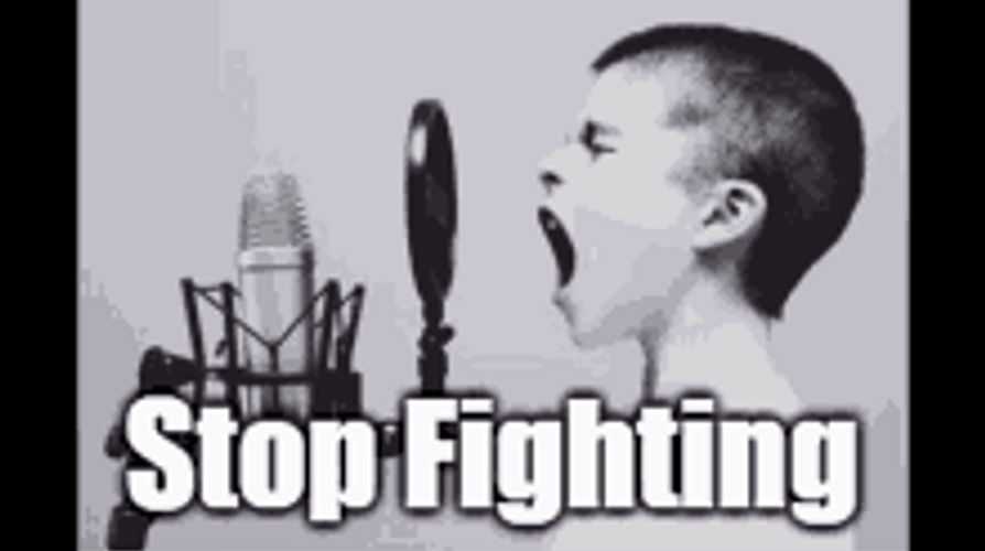 Stop Fighting Boy Shouting GIF