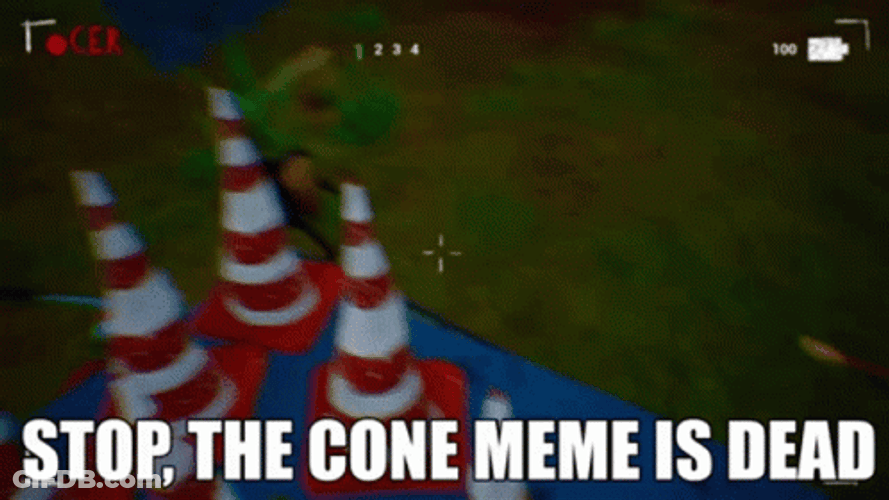 Stop He's Already Dead Cone Meme GIF