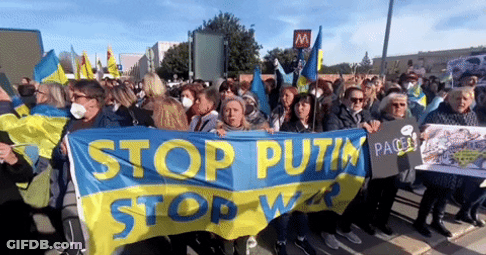 Stop Putin Stop War People Banner GIF