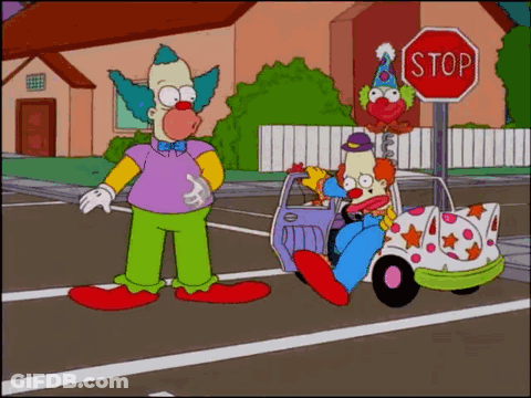 Stop Sign With Clown In Car GIF