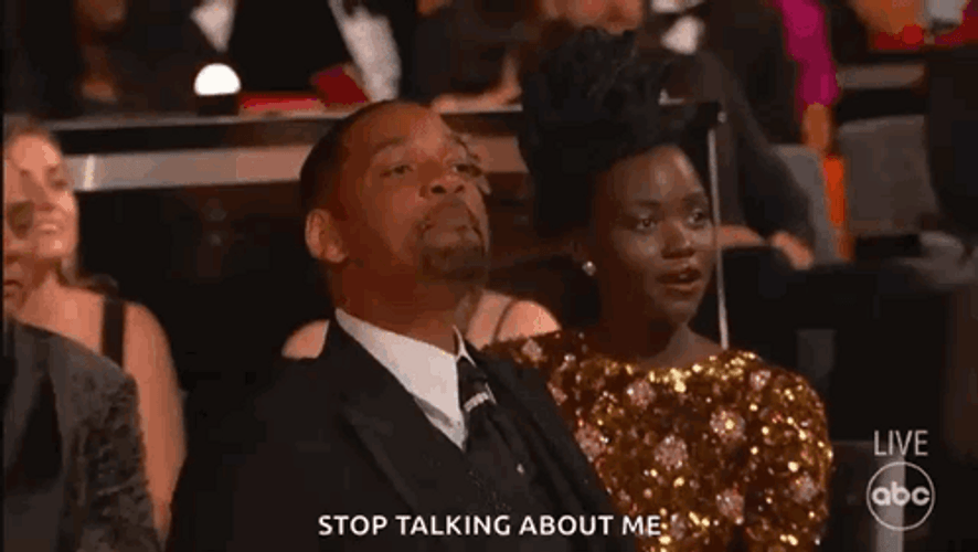 Stop Talking About Me Will Smith Oscars GIF