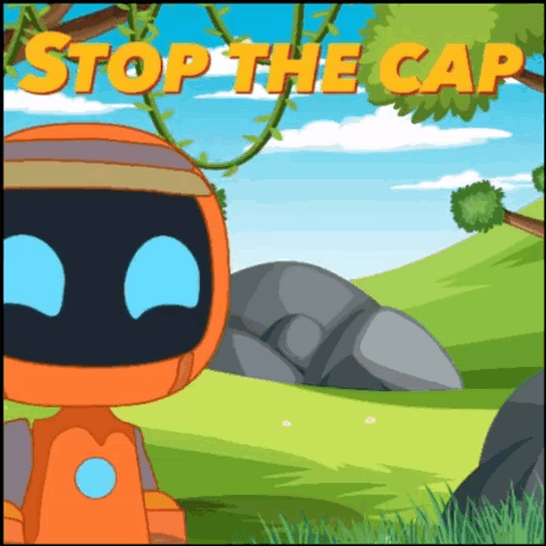 Stop The Cap Animated Orange Robot GIF