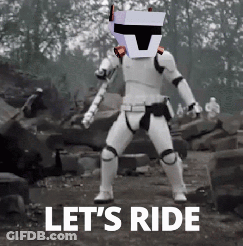 Storm Trooper Dancing In Dirt Lets Ride GIF