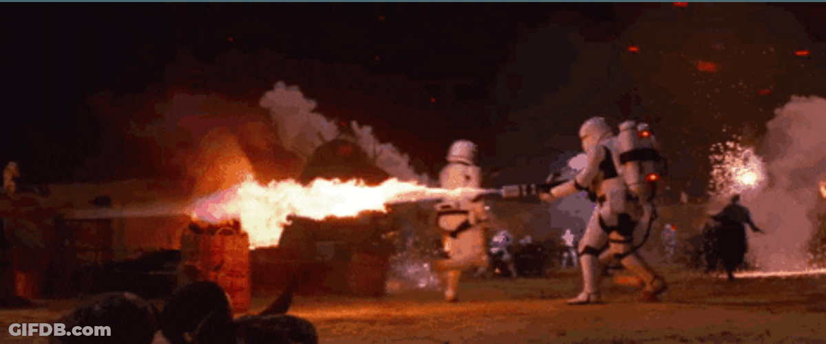 Storm Trooper Flame On GIF