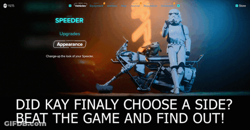 Storm Trooper Next To Motorcycle Did Kay Choose Side GIF