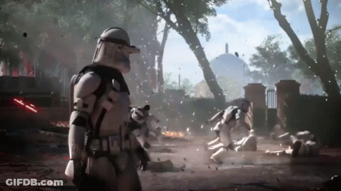 Storm Trooper Soldiers Standing In Field GIF
