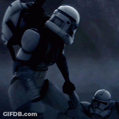 Storm Trooper Standing Next To Another Storm Trooper GIF