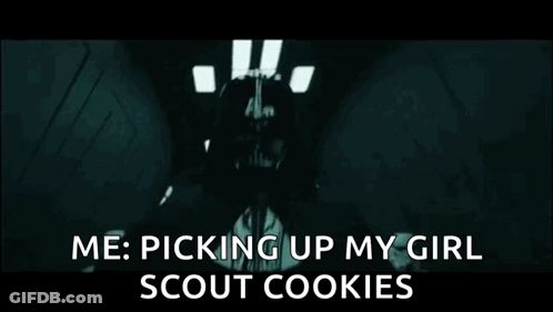 Storm Trooper Talking About Girl Scout Cookies GIF