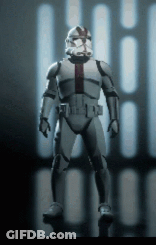 Storm Trooper With Red Stripe GIF